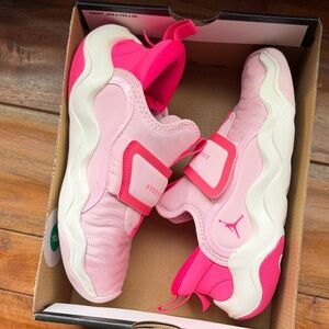Jordan Pink and White Athletic Shoes